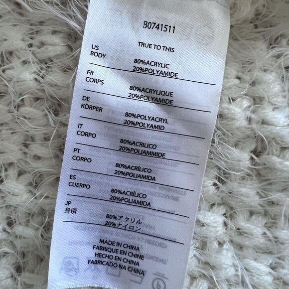 Volcom Sweater Womens XS Small White Fringe Open Front Long Cardigan 80741511 - Picture 11 of 16